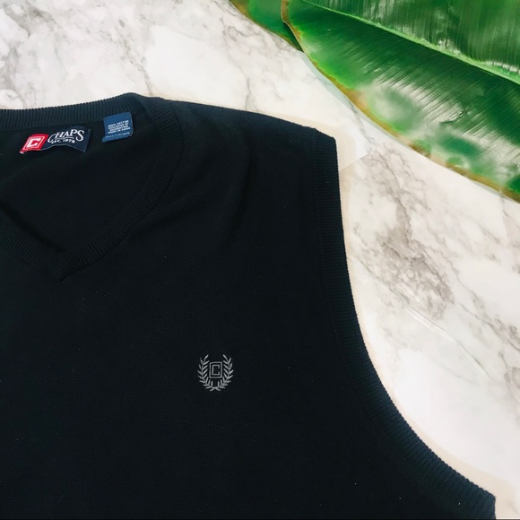 Black Chaps Sweater Vest - Picture 3 of 8